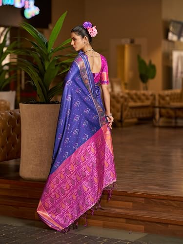 Image of MADHUHANSH Women's Cotton Linen Saree with Unstitched Blouse Piece and Solid Pattern | Mithila Painting Saree | Saree for Haldi Ceremony
