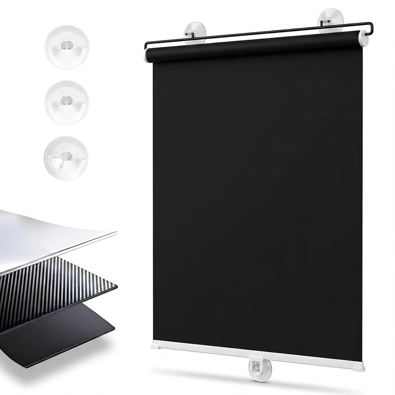 Store Enrouleur Occultant À Ventouse, Stores Occultants Isolants Thermiques, Rideaux De Portables pour Fenêtres et Portes, Rideau D'intimité sans Perçage, pour Chambre Bureau