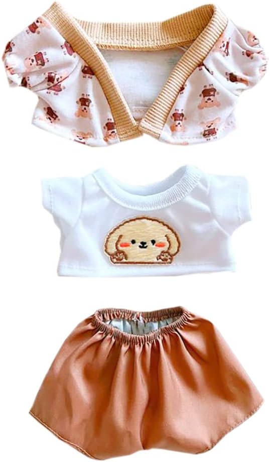 niannyyhouse 20cm Plush Doll Clothes Bear Coat T-Shirt Pants 8in Kpop Stuffed Doll Clothing