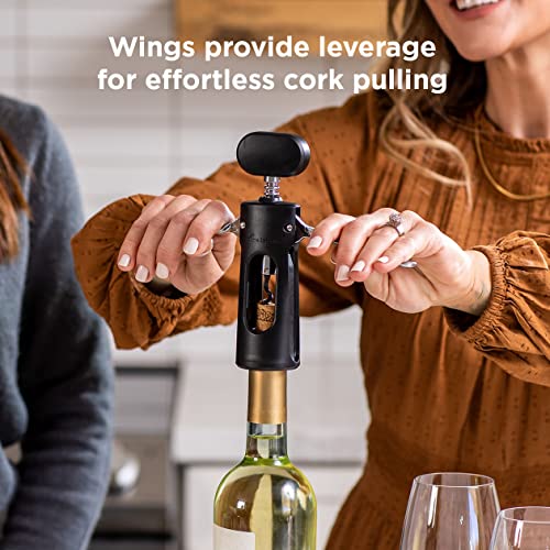 Rabbit Premium Wine Wing Corkscrew Wine Opener And Bottle Opener, Black #TOP6