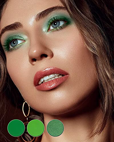 Maki Yika Green Eyeshadow Palette, 9 Color Green Eye Shadow Makeup Palette For Women, Matte Shimmer Glitter Eyeshadows Rich Pigmented & Ultra Blendable & Long Lasting (9Color) #TOP6