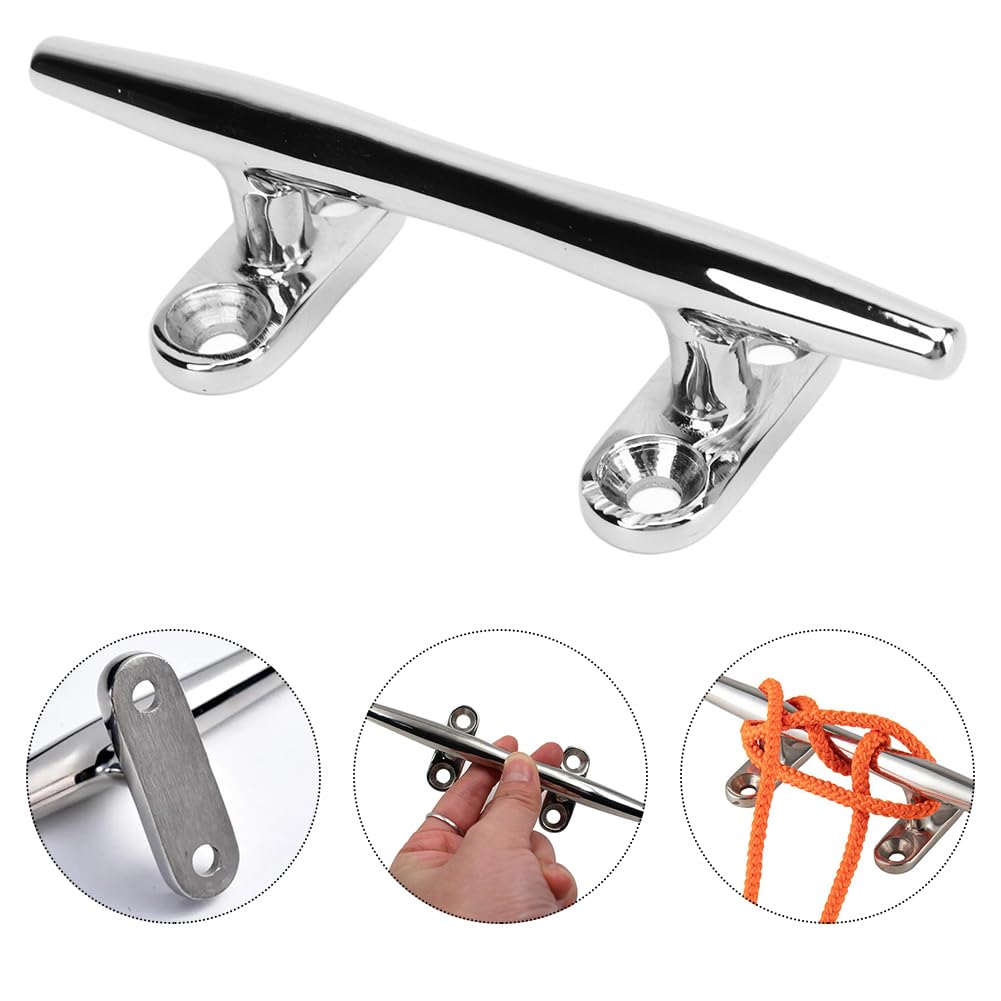 Bootsklampe, Klampe Edelstahl, Festmacherklampe, Boat Cleat, Belegklampe, Anlegeklampen für Boote, Marine Klampe, Anlegeklampen Kajak, Boot Dock Klampe, für Boote, Yachten, Docks, Fahnenmasten