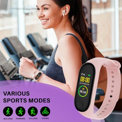 FOREVER Bracelet Montre Connectée SB-50 Fitband - Bracelet Connecté Femme Homme - Smart Fitness Tracker avec Podometre - Bracelet Cardiaque - Montre Calories Dépensées - Smartwatch iOS Android - Rose – Image 3