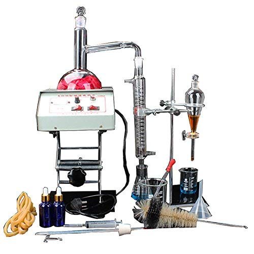 New 1000Ml Lab Distillation Apparatus Essential Oil Pure Water Distiller Glassware Kits W/Electric Heater Lifts #TOP14