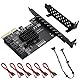 MZHOU PCI-E x4 zu 6 Port SATA Karte, PCIE Gen3 SATA Controller Karte, SATA 3.0 6Gbps Erweiterungskarte mit 6 SATA kable PCI-Express zu 6 SATA 3.0 SSD/HDD Karte-ASM1166