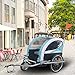 Remorque vélo 2 en 1,Multi-Function Chariot de transport pour animal de compagnie,Remorque Trailer vélo Buggy 2 en 1 pour Enfant/bébé 2 Places Convertible Poussette Jogging (133*108*88cm♡ bleu noir)