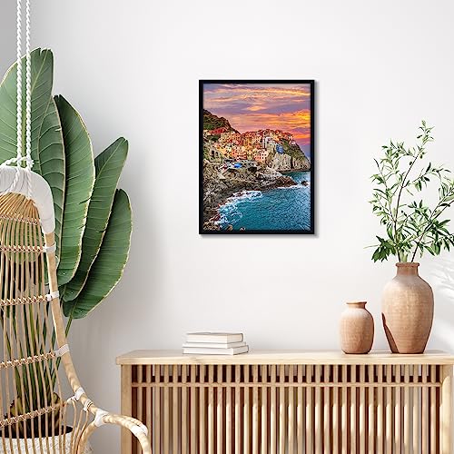 Americanflat 11x15 Picture Frame with Polished Plexiglass - Streamline Collection - Thin Border Picture Frame for Wall Display - Hanging Hardware Included - Black