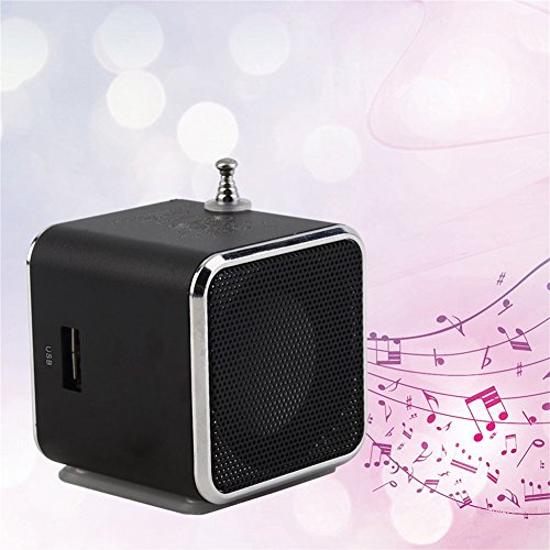 Audio Player, Portable USB Mini Stereo Speaker MP3 MP4 Laptop Radio Wireless Music Player - Black