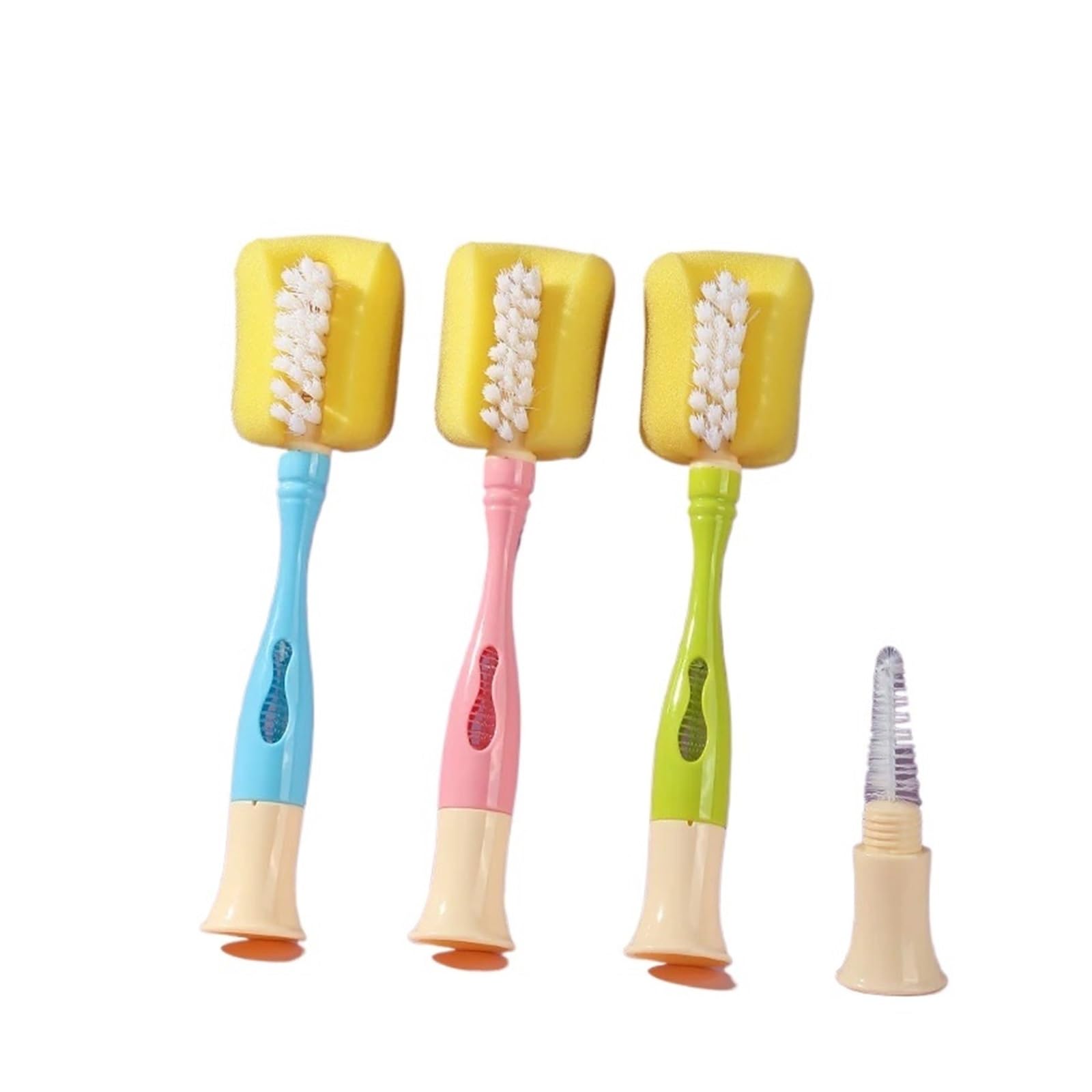 flaschenbürste Nylon Schwamm Baby Flasche Reinigung Pinsel Set Nippel Fütterung Reiniger Werkzeuge 2 In 1(Blue)