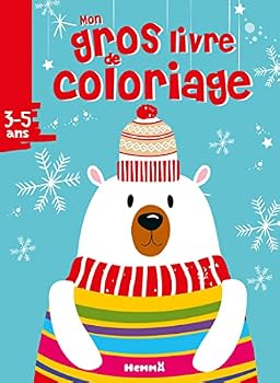 Paperback Mon gros livre de coloriage (3-5 ans) (Noël - Ours blanc) [French] Book