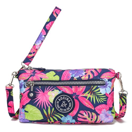 Image of Small Wristlet Wallets for Women Nylon RFID Cross body bag | Cell Phone Purse with Built-In Card Slots for Daily Outings