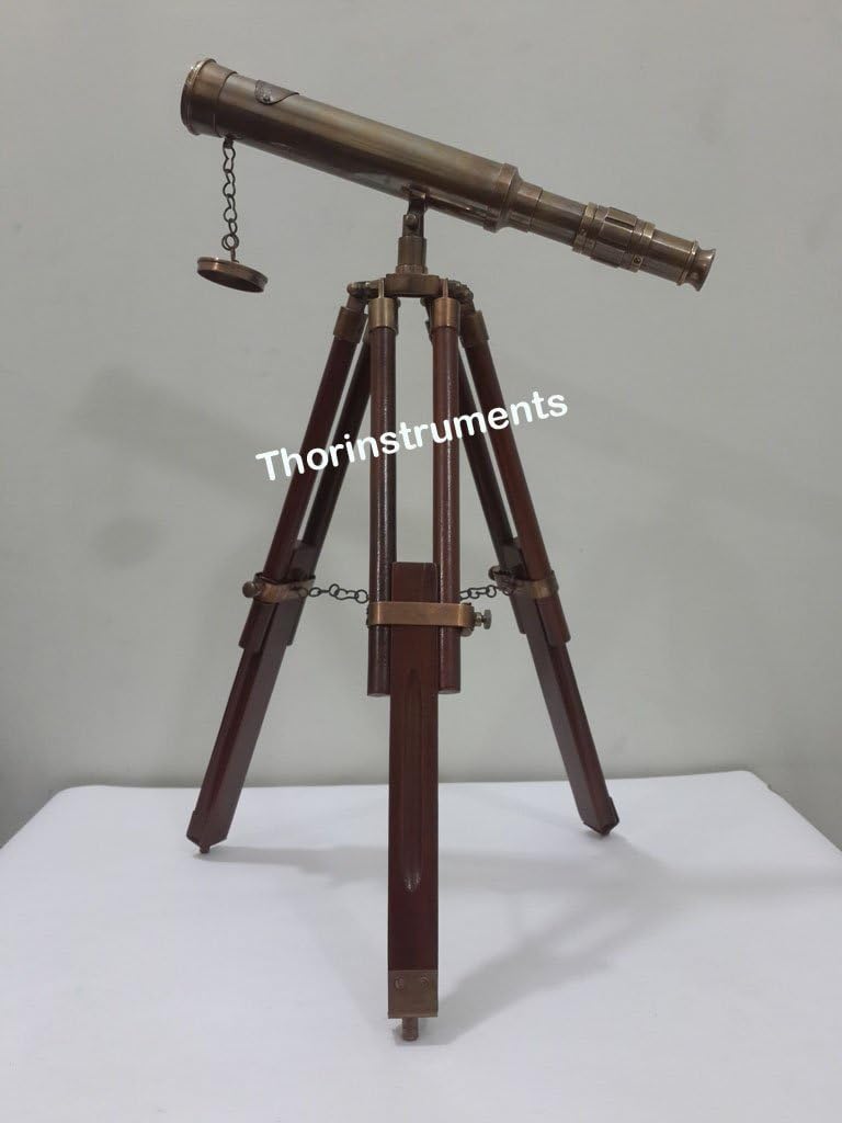 14" Antique Brass Telescope with Table Stand Home Decor Rustic Vintage Home Decor Gifts