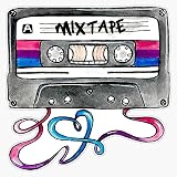 Mixtape Cassette Tape Bisexual Pride Flag Colors Watercolor Retro 90s Nostalgic Music LGBTQ 5' Vinyl Decal Bumper Sticker