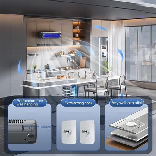 Olygee Cooling Ace Condizionatore d'aria portatile, Festberg Cooling Ace, condizionatore d'aria a parete senza unità esterna, silenzioso con 3 velocità, ricaricabile, per camera da letto, ufficio