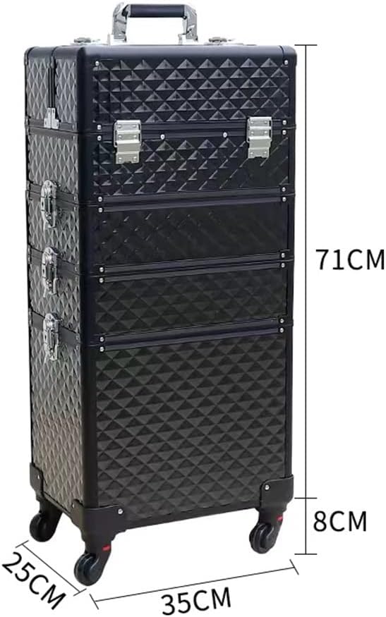 Multi-layer Trolley Makeup Suitcase Portable Makeup Rolling Suitcase Nail Tattoo Beauty Suitcase(E)