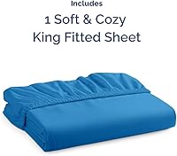 Vista 422 de King Fitted Bed Sheet - Bottom Single Fitted Sheet Only - Ultra-Soft Hotel Luxury Bedding w/ 8-16 Inch Deep Pockets - Breathable, Cooling & Wrinkle
