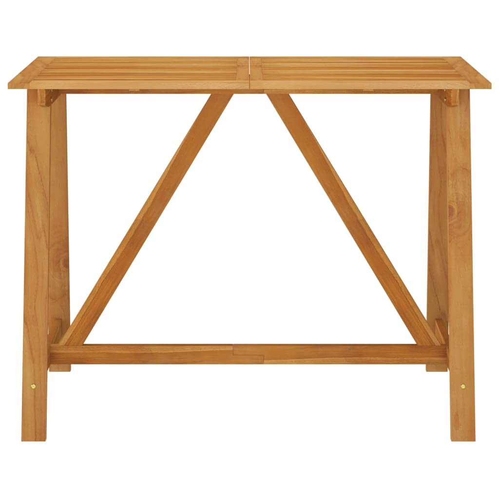 Conjunto de Bar para jardín 5 Piezas con Cojines Negro, Mesa Madera Maciza Acacia 140x70x104 cm, taburetes ratán sintético con Estructura Acero