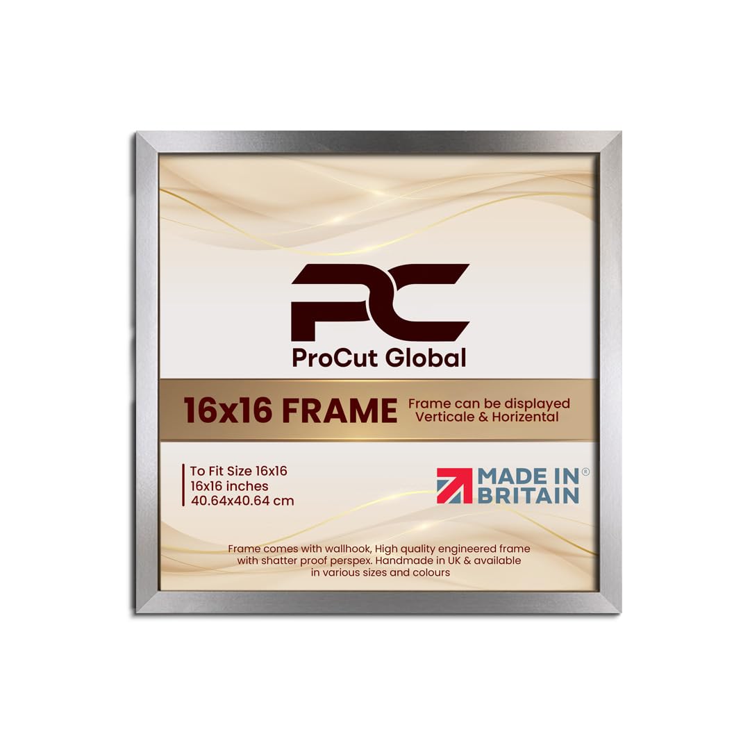 Procut Global 16X16 Dark Oak Picture Frames - Modern Wooden Photo Frame with Shatterproof Perspex for Wall or Tabletop - Perfect for Posters, Certificates, Prints - Sizes & Colors Available