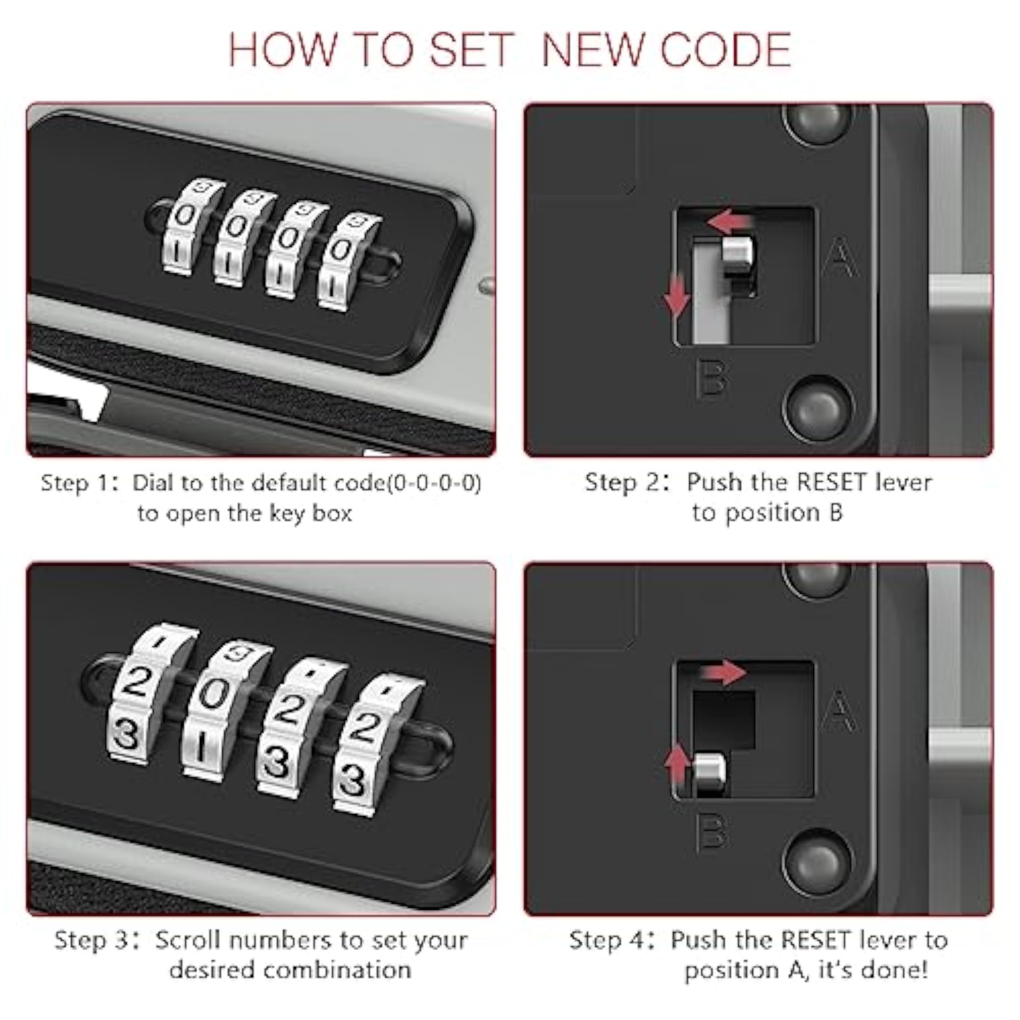 Portable Safe Box, 4 Digit Combination Security Case