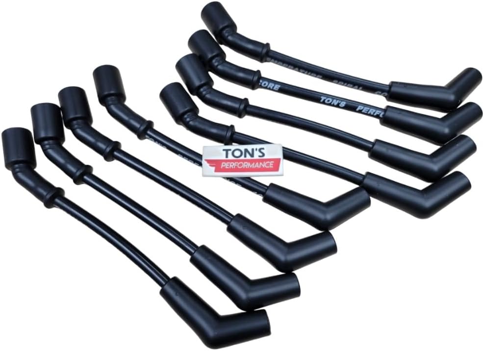 Ton's Performance LS Car Spark Plug Wire Set - 10mm Performance Ignition Wires - Fits LS1 LS2 LS3 L99 L76 L77 - Camaro Corvette Firebird 9070-10MM (Orange)