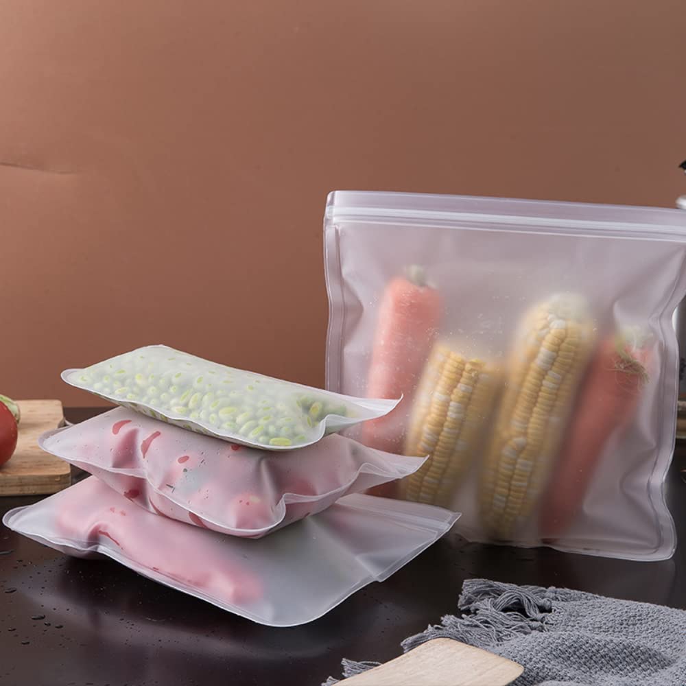 Juego de bolsas de almacenamiento de alimentos reutilizables – bolsas de frutas de sándwich líquido, sellado hermético para congelador, ideal para conservar, a prueba de fugas, para viajes de