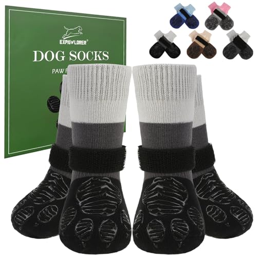 EXPAWLORER Anti Slip Dog Socks to Prevent Licking Paws, Dog