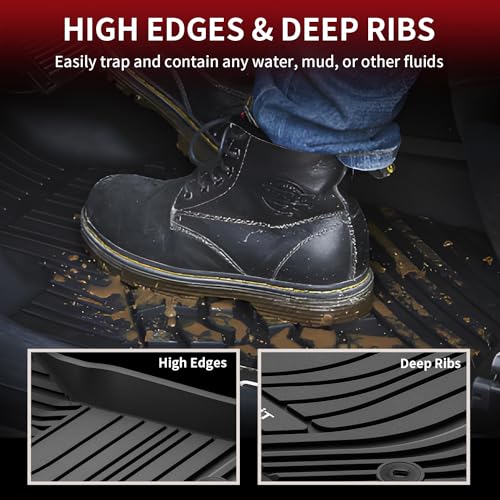 Image of LASFIT Floor Mats&Trunk Mats for Toyota Highlander 8 Seats 2020-2025 2026 (Not for Hybrid), All Weather TPE Floor Liner & Cargo mats for Highlander,Front&Rear 4 Rows mats.
