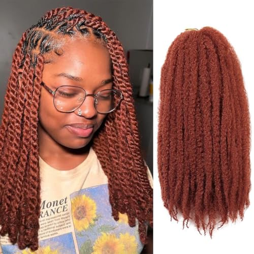 Saisifen Marley Twist Tressage Extensions de Cheveux 3 Packs/Lot Marley Tresse Cheveux Long Afro Kinky Curly Butterfly Locks Crochet Cheveux (18 pouces 45,7cm, #350)