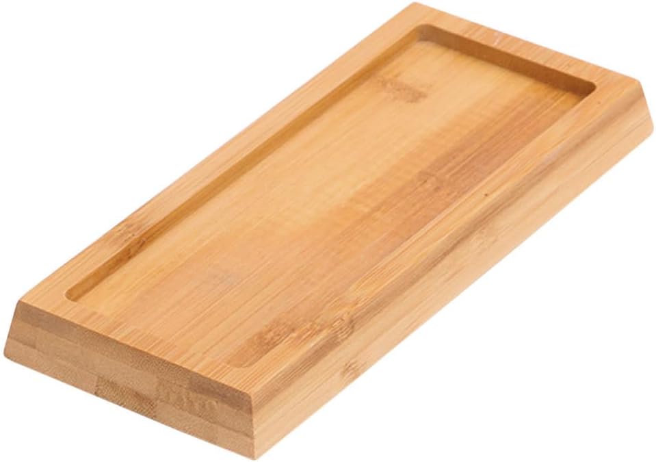 Yardwe Bamboo Whetstone Base 8.26 inch Sharpening Stone Holder with Anti-Slip Stand for Kitchen Knife Sharpening Storage and Stable Support