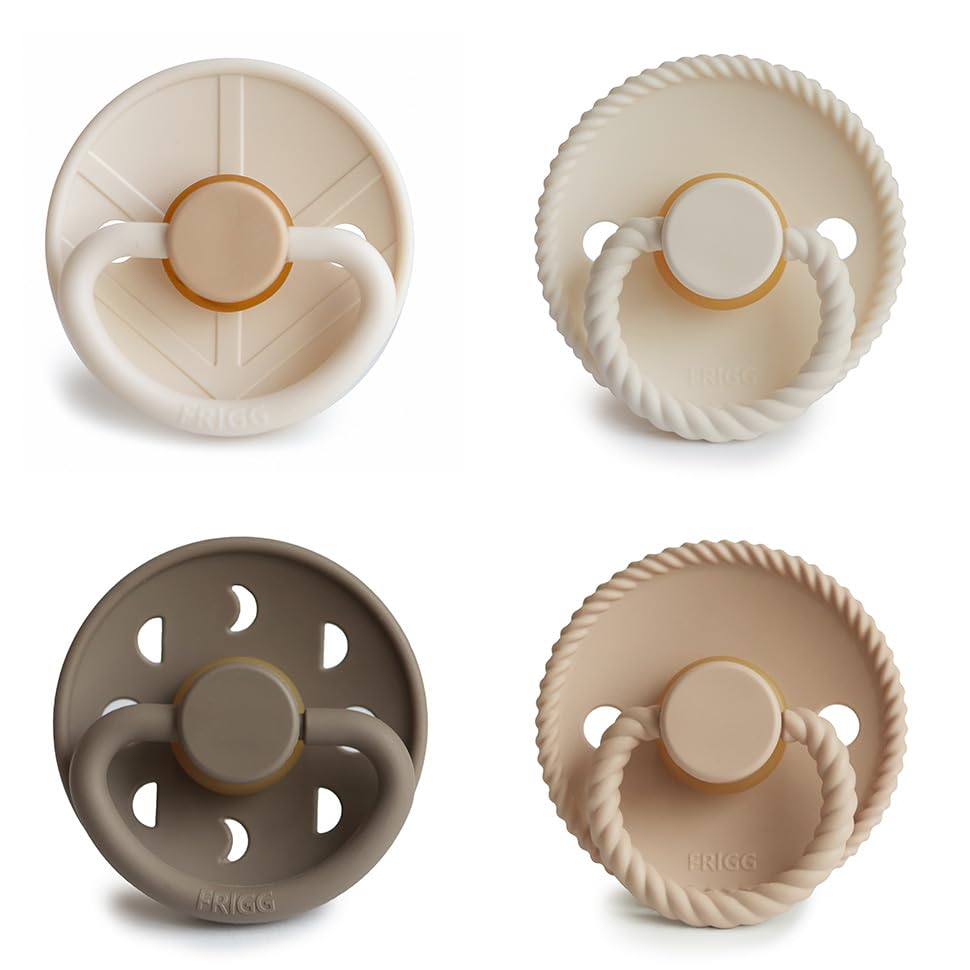 Image of FRIGG Natural Rubber Baby Pacifier 4-Pack Crystal Sparkle | Made in Denmark | BPA-Free (0-6 Months)