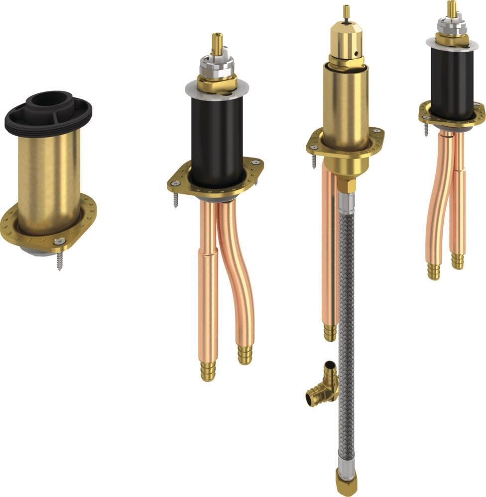 Modern Brass Flexible Roman Tub Filler with Hand Shower Rough-In Valve
