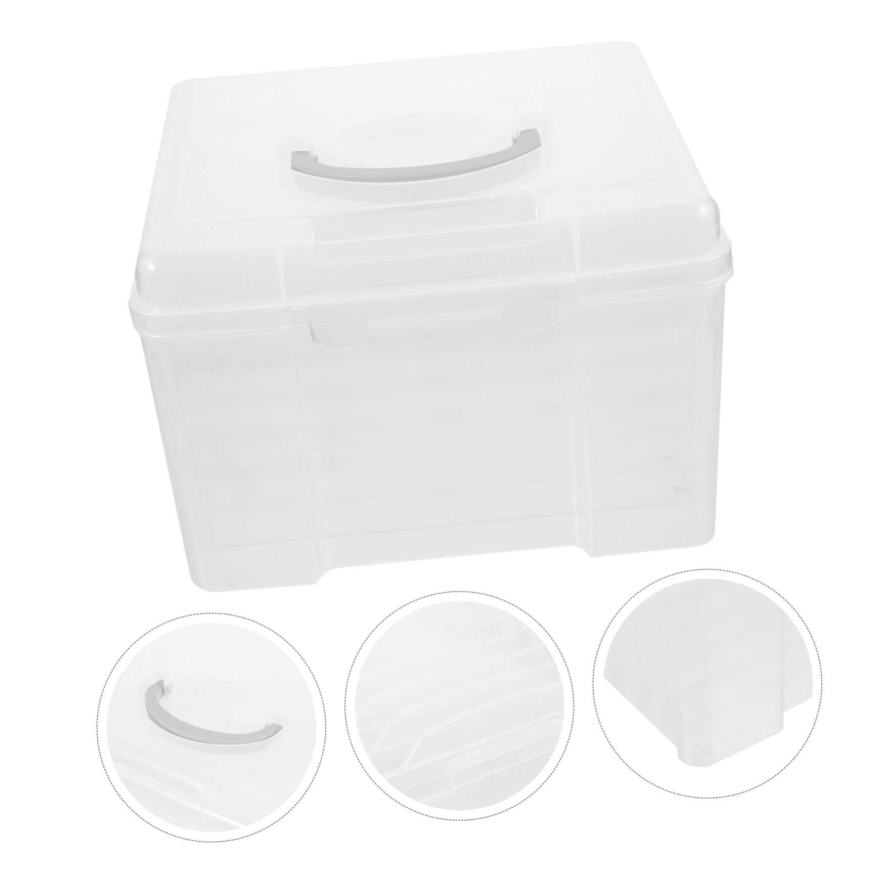 Kunststoff Aktenbox 6 Fächer Mit Deckel Tragbarer Dokumentencontainer Leicht Transparent Für Büro Schule Zuhause