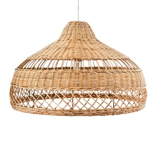 Plafonnier rétro côtier en osier tressé | Suspension artisanale en bambou