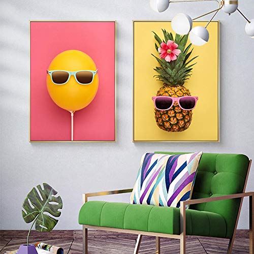 Affiches et impressions fruits ananas abstrait style nordique art mural salon 40x50cm