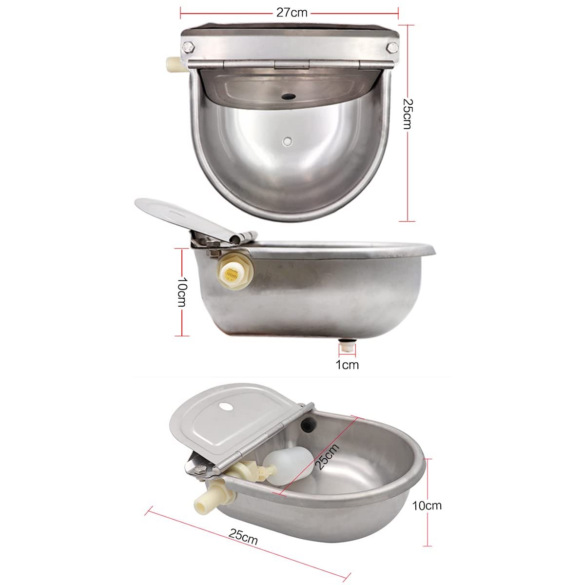 Tränkebecken Rinder, Pferdetränke Mit Rohrventil, Viehtränke, Automatische Schwimmerventil Wassertrog, Für Pferderinder Schaf Tier Haustier Fütterung