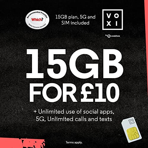 Vodafone VOXI SIM Card with Endless Social Media, Calls, Texts and Roaming