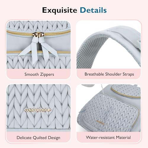 Image of mommore Diaper Bag Small Diaper Backpack Stylish Toddler Baby Mini Maternity Bags Travel Backpacks with Insulated Pockets, Changing Pad, Stroller Straps