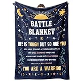 SteadStyle Cancer Care Gifts for Women, Get Well Soon Gifts Blanket 60''x 80'' for Her Him, Cancer Fighter Inspirational Quote Chemo Patient Gift - Meaningful Caring Message Battle Blanket