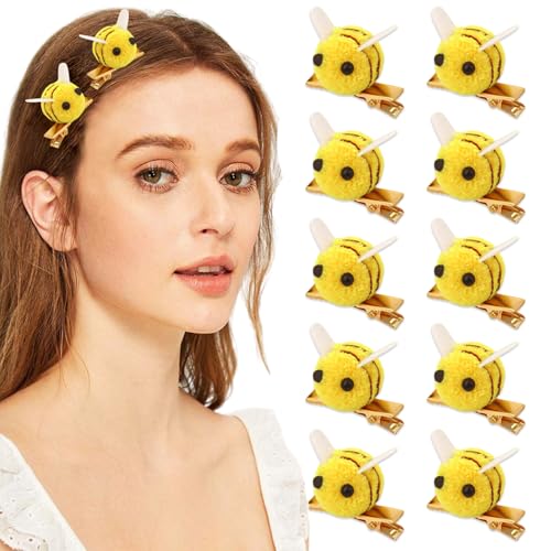 10 Pcs Bee Hair Clips Women Bangs Alligator Clips Spring Themed Birthday Decoration Accessories Animal Daily Hairpins Bobby Pins