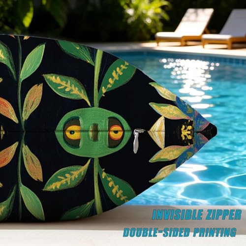 Coussin extérieur imperméable 80x80 vert abstrait pour grand canapé de jardin - 7