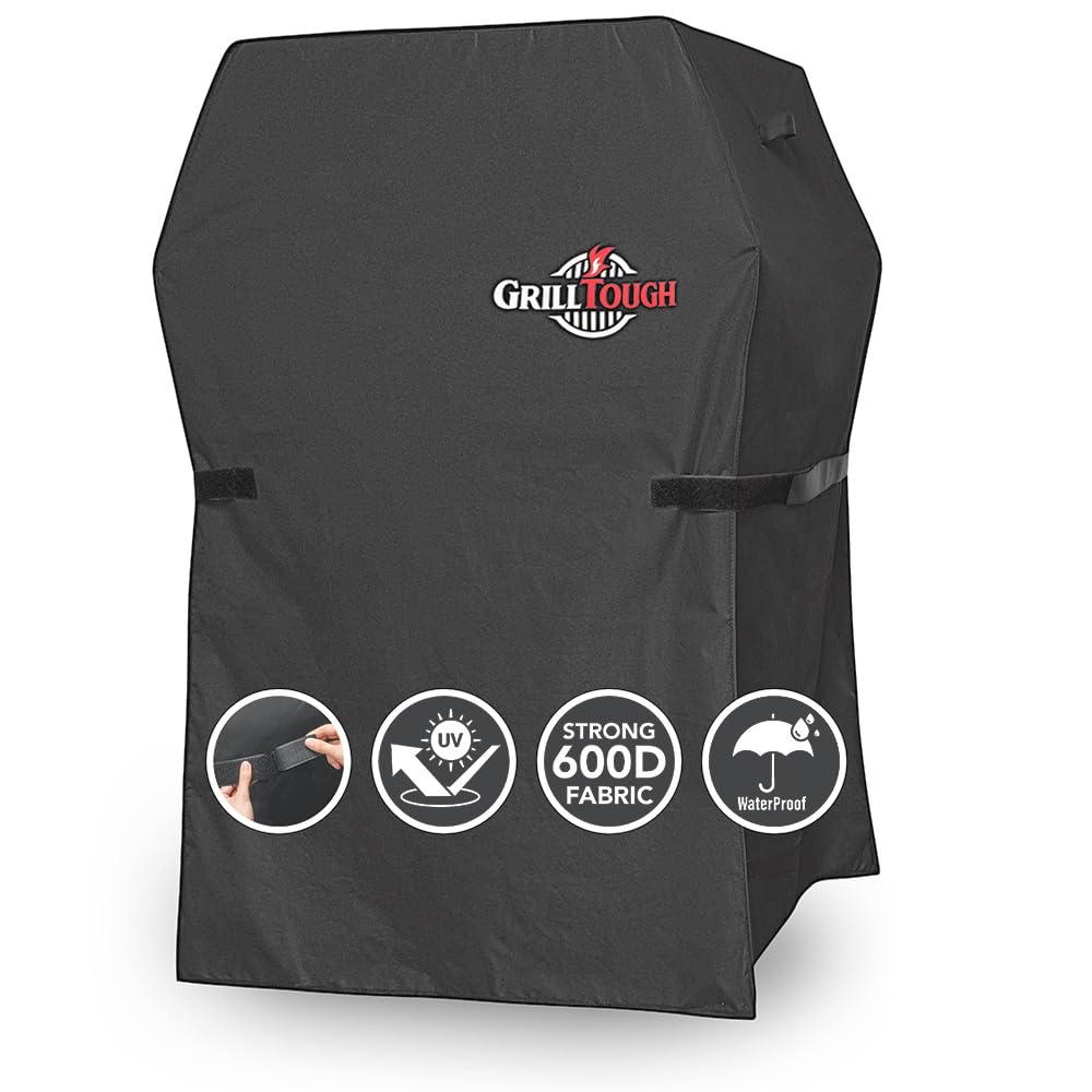 grilltough heavy duty bbq grill cover for outdoor grill, 30 inch – waterproof, weather resistant, uv & fade resistant with adjustable straps – gas grill cover for weber, charbroil, etc. charcoal
