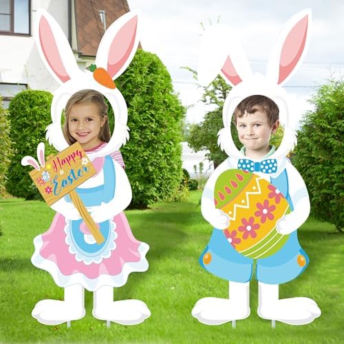Easter Bunny Yard Sign Easter Face Yard Stakes Large Bunny