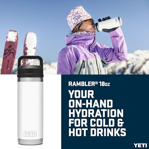 Image of YETI Rambler 18 oz (532 ml) Stainless Steel Water Bottle (White) - Insulated Water Bottle with Leakproof Chug Cap for Hot or Cold Drinks - 5 Year Warranty