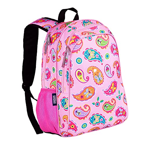 Image of Wildkin 15 Inch Backpack for Boys /Girls, Paisley | Ages 5-10, padded straps, side water bottle pocket - coordinates with matching Wildkin lunch boxes