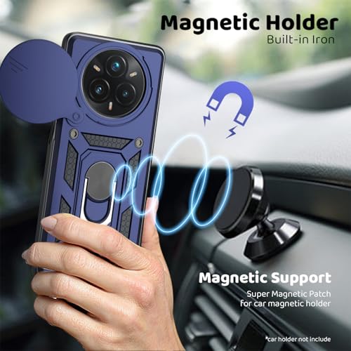 Image of Tough Armor Bumper Back Cover Case for Realme Narzo 80 Pro 5G | Sliding Camera Cover, Kickstand & Ring Holder 360 Degree Protection Back Cover Case for Realme Narzo 80 Pro 5G - Blue