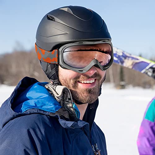 Image of OutdoorMaster OTG Ski Goggles - Over Glasses Ski /Snowboard Goggles for Men, Women & Youth - 100% UV Protection (Pattern Frame + VLT 25% Orange Lens with REVO Silver)