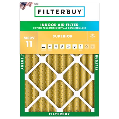 Filterbuy 20x25x4 Air Filter MERV 11 Allergen Defense (1-Pack), Pleated HVAC AC Furnace Air Filters Replacement (Actual Size: 19.50 x 24.50 x 3.63 Inches)