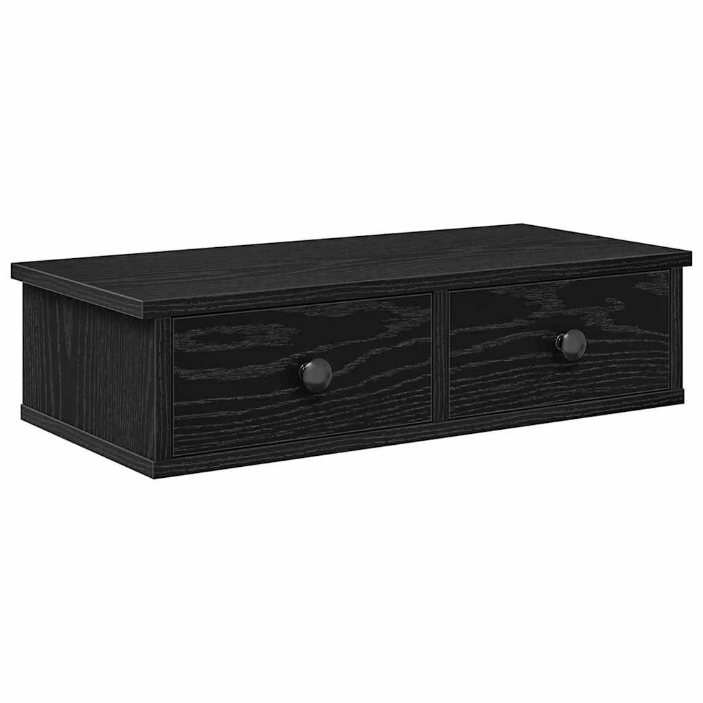 Table de chevet flottante noire pour optimiser l'espace de votre chambre contemporaine