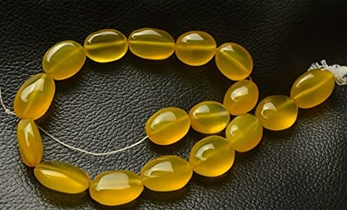 Calcédoine jaune naturelle authentique en perles nuggets 14-17mm pour éviter les imitations