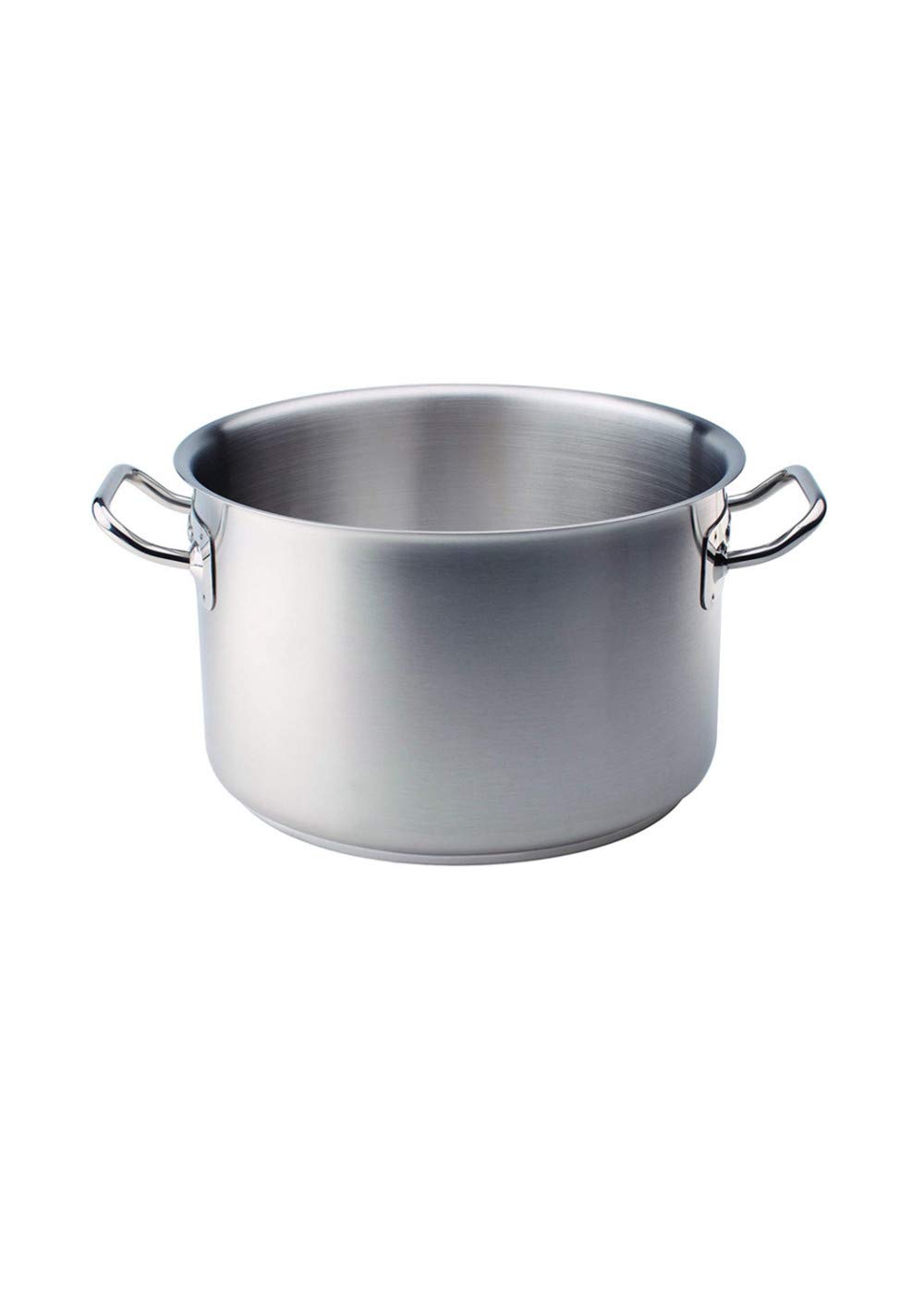 Pentole Agnelli Linea Acciaio Inox 18-10 Casseruola Alta 2 Manici Argento 24 cm con Coperchio